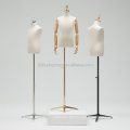 Half body fiberglass male formal dress display fabric upper body men suit mannequin with wooden arms